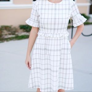 Dresses - Plaid Midi Dress In S-M-L Dresses - Plaid Midi Dress In S-M-L
